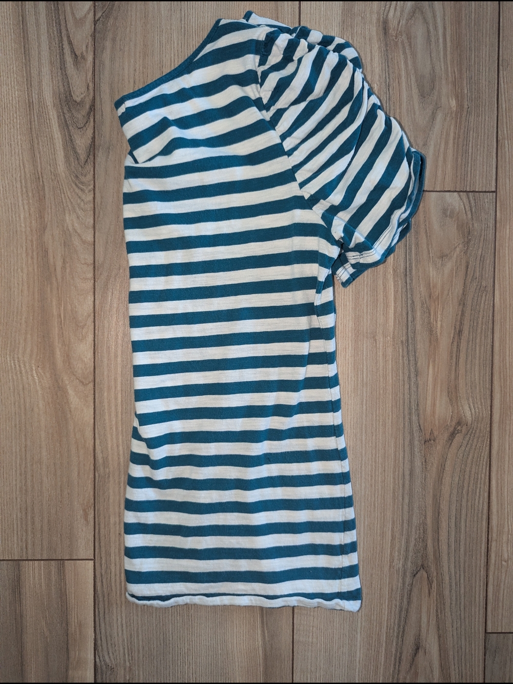 Banana Republic Teal and White Striped Tee